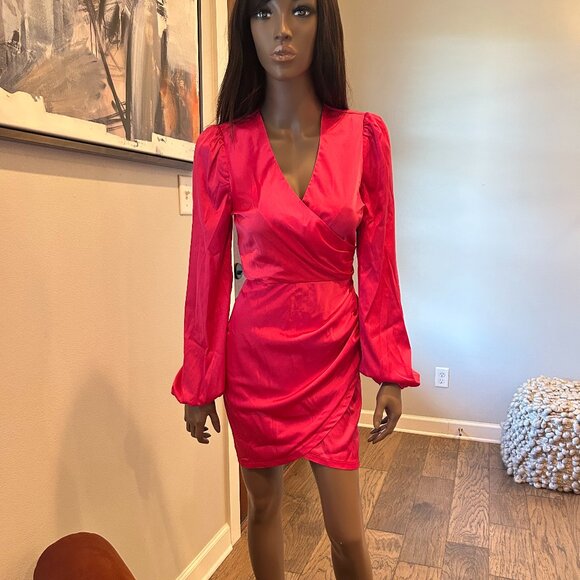 Lulu's Date Night Satin Sheath Minidrss - Picture 1 of 5